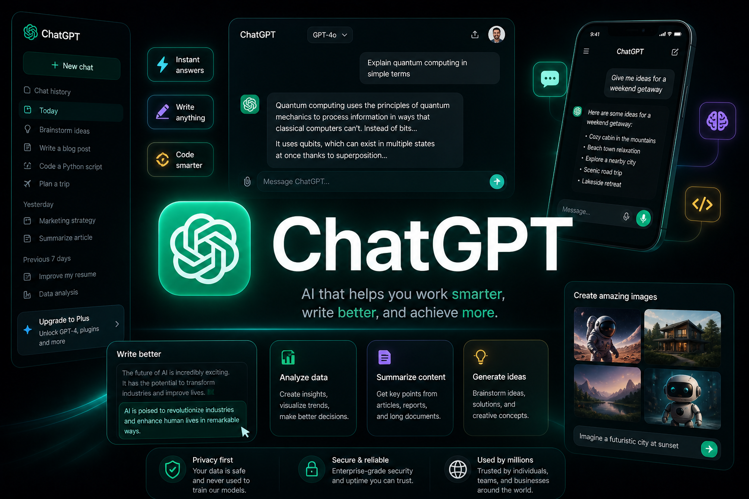 ChatGPT-style student AI chat platform project preview