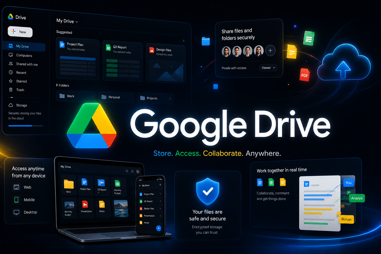 Google Drive-style cloud storage project preview